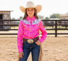 Let Er Buck Girls Luxury Western Pearl Snap Rodeo Shirt by Neon Spur