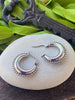 RIVETED MOON HOOPS by Bellaforma Jewelry