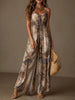 Women's Printed Backless Camisole Wide Leg Jumpsuit by FitiqueFit