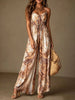 Women's Printed Backless Camisole Wide Leg Jumpsuit by FitiqueFit