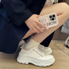 Lace-Up Round Toe Platform Sneakers – Canvas Chunky Sole