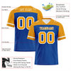 Custom Blue Orange Raglan Sleeves Orange Personalized Authentic Football Jersey FBJ02-bc0f0a7