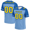 Custom Aqua Raglan Sleeves Yellow Personalized Authentic Football Jersey FBJ02-bc0f0bb