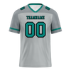 Custom Grey Raglan Sleeves Aqua Personalized Authentic Football Jersey FBJ02-bc0f0bf