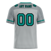 Custom Grey Raglan Sleeves Aqua Personalized Authentic Football Jersey FBJ02-bc0f0bf