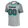 Custom Grey Raglan Sleeves Aqua Personalized Authentic Football Jersey FBJ02-bc0f0bf