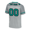 Custom Grey Raglan Sleeves Aqua Personalized Authentic Football Jersey FBJ02-bc0f0bf