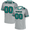 Custom Grey Raglan Sleeves Aqua Personalized Authentic Football Jersey FBJ02-bc0f0bf