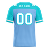 Custom Blue Aqua Raglan Sleeves White Personalized Authentic Football Jersey FBJ02-bc0f0b8