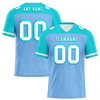 Custom Blue Aqua Raglan Sleeves White Personalized Authentic Football Jersey FBJ02-bc0f0b8