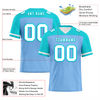 Custom Blue Aqua Raglan Sleeves White Personalized Authentic Football Jersey FBJ02-bc0f0b8