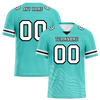 Custom Aqua Sleeve Stripes White Personalized Authentic Football Jersey FBJ02-bc0f0da