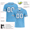 Custom Blue Sleeve Stripes White Personalized Authentic Football Jersey FBJ02-bc0f0db