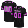 Custom Black Sleeve Stripes Purple Personalized Authentic Football Jersey FBJ02-bc0f0fa