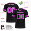 Custom Black Sleeve Stripes Purple Personalized Authentic Football Jersey FBJ02-bc0f0fa