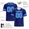 Custom Blue Sleeve Stripes Blue Personalized Authentic Football Jersey FBJ02-bc0f0fc