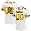 Custom White Sleeve Stripes Yellow Personalized Authentic Football Jersey FBJ02-bc0f0f7