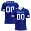 Custom Blue Sleeve Stripes White Personalized Authentic Football Jersey FBJ02-bc0f08a