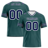 Custom Green Sleeve Stripes Blue Personalized Authentic Football Jersey FBJ02-bc0f088