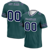 Custom Green Sleeve Stripes Blue Personalized Authentic Football Jersey FBJ02-bc0f088