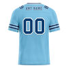 Custom Aqua Sleeve Stripes Blue Personalized Authentic Football Jersey FBJ02-bc0f089