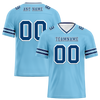 Custom Aqua Sleeve Stripes Blue Personalized Authentic Football Jersey FBJ02-bc0f089