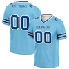 Custom Aqua Sleeve Stripes Blue Personalized Authentic Football Jersey FBJ02-bc0f089