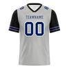 Custom Grey Black Two Tone Blue Personalized Authentic Football Jersey FBJ02-bc0f09a