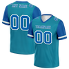 Custom Aqua Blue Two Tone Blue Personalized Authentic Football Jersey FBJ02-bc0f098