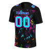 Custom Black Graffiti Pattern Aqua Personalized Authentic Football Jersey FBJ02-bc0faba