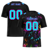 Custom Black Graffiti Pattern Aqua Personalized Authentic Football Jersey FBJ02-bc0faba