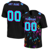 Custom Black Graffiti Pattern Aqua Personalized Authentic Football Jersey FBJ02-bc0faba