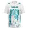 Custom White Graffiti Pattern Aqua Personalized Authentic Football Jersey FBJ02-bc0fabc