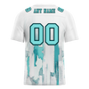 Custom White Graffiti Pattern Aqua Personalized Authentic Football Jersey FBJ02-bc0fabc