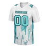 Custom White Graffiti Pattern Aqua Personalized Authentic Football Jersey FBJ02-bc0fabc