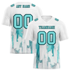 Custom White Graffiti Pattern Aqua Personalized Authentic Football Jersey FBJ02-bc0fabc