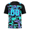 Custom Black Graffiti Pattern Aqua Personalized Authentic Football Jersey FBJ02-bc0fab9