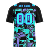 Custom Black Graffiti Pattern Aqua Personalized Authentic Football Jersey FBJ02-bc0fab9