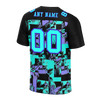 Custom Black Graffiti Pattern Aqua Personalized Authentic Football Jersey FBJ02-bc0fab9