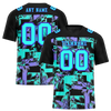 Custom Black Graffiti Pattern Aqua Personalized Authentic Football Jersey FBJ02-bc0fab9