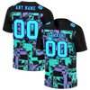 Custom Black Graffiti Pattern Aqua Personalized Authentic Football Jersey FBJ02-bc0fab9