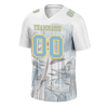 Custom White Graffiti Pattern Aqua Personalized Authentic Football Jersey FBJ02-bc0facc