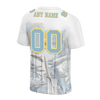 Custom White Graffiti Pattern Aqua Personalized Authentic Football Jersey FBJ02-bc0facc