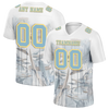 Custom White Graffiti Pattern Aqua Personalized Authentic Football Jersey FBJ02-bc0facc