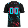 Custom Black Graffiti Pattern Aqua Personalized Authentic Football Jersey FBJ02-bc0face