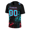 Custom Black Graffiti Pattern Aqua Personalized Authentic Football Jersey FBJ02-bc0face