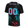 Custom Black Graffiti Pattern Aqua Personalized Authentic Football Jersey FBJ02-bc0face