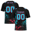 Custom Black Graffiti Pattern Aqua Personalized Authentic Football Jersey FBJ02-bc0face