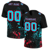 Custom Black Graffiti Pattern Aqua Personalized Authentic Football Jersey FBJ02-bc0face