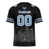 Custom Black Graffiti Pattern Aqua Personalized Authentic Football Jersey FBJ02-bc0facf